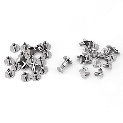 Hilitand 20Pcs Dado Nail Rivetti Viti In Ottone Filettato Testa Piatta In Pelle Artigianato Cinghia Maniglia Borsa Accessori (8Mm)