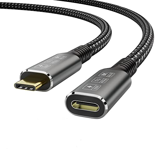 Yiwentec Usb4 8K 0.8M Cable Thunderbolt 4 Compatible Usb 4 Type-C Male To Female Extension Cable Ultra Hd 8K@60Hz 100W Charging 40Gbps Data Transfer C