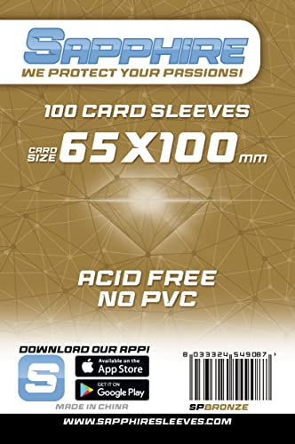 100 Sleeves Sapphire 7 Wonders 65X100 Bustine Protettive X Giochi Da Tavolo