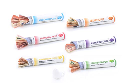 Asvp Shop Tubi Regalo Per Soldi In Medicina Stlye – Set Di 6 – Tubi Divertenti Per Regali In Denaro – Confezione Per Soldi Regalo Perfetto Per Matrimo