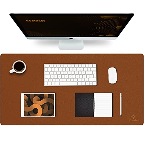 Knodel Tappetino Scrivania, Sottomano Scrivania, 80Cm X 40Cm In Similpelle Pu, Tappetino Per Laptop, Copri Scrivania, Doppia Facciata (Marrone)