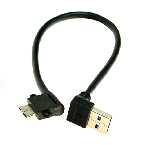 Jser, Cavo Con Attacco Da Usb 3.0 Ad Angolo Retto A 90 Gradi A Micro Usb A 10 Pin Ad Angolo Retto A Destra, 20 Cm, Per Cellulari E Hard Disk Ssd