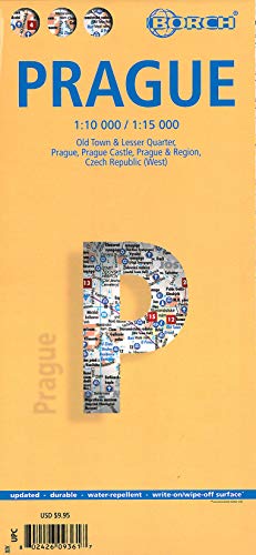 Praha. Prague. Map 1:10 000 / 1:15 000: Old Town & Lesser Quarter, Prague, Prague Castle, Prague & Region, Czech Republic (West)