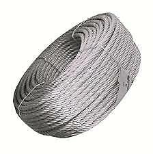 Fune Cavo Acciaio 5 Mm -50 Mt- 750 Kg Carico Rottura Zincata