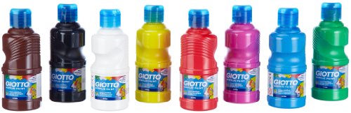 Giotto 5351 Schoolpack 8 Flaconi Tempera Pronta Acrilica, 250 Ml