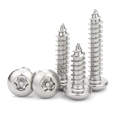 Ansiedio Viti Autofilettanti Torx A Testa Tonda - Acciaio Inossidabile Viti Per Legno Torx Con L'Ago Vite Antifurto M3.9×25Mm,20 Pcs