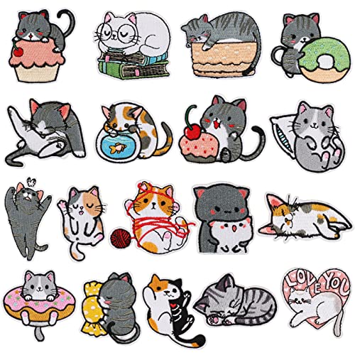 Cartoni Animati Patch Termoadesiva 18 Pezzi Toppa Animali Termoadesiva Gatto Carino Toppe Applique Termoadesiva Toppe Bambine Toppe Termoadesive Bambi