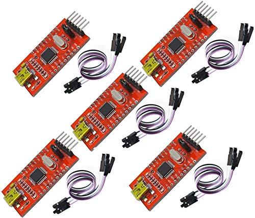 Tecnoiot 5Pcs Ft232Bl Usb To Ttl Ft232 5V 3.3V Download Cable To Serial Adapter Module + Cable