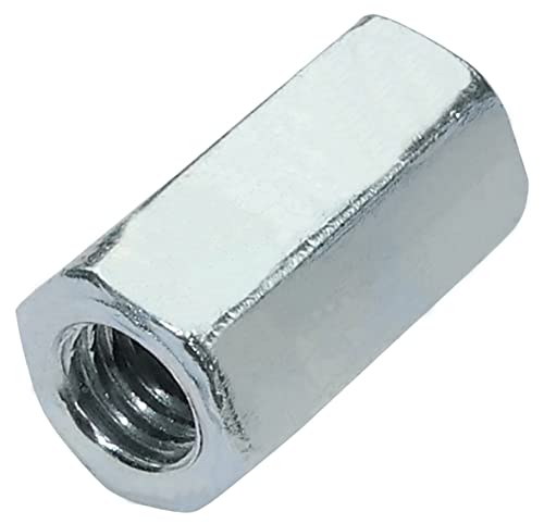 Aerzetix - C58230 - Set Di 25 Dadi Di Accoppiamento Esagonali Allungati M5X15Mm - Din 6334 - Dado Di Prolunga Con Filettatura Metrica - In Acciaio Zin