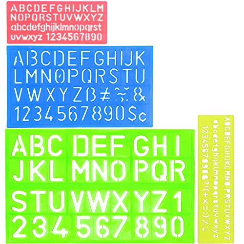 Set Di Stencil Per Lettere In Plastica Per Alfabeto, Modelli Di Disegno, Numeri Assortiti E Dimensioni Per L'Artigianato Riutilizzabili