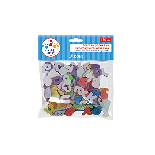 Dohe - Confezione Di 180 Forme Adesive In Goma Eva (Lettere/Numeri.)