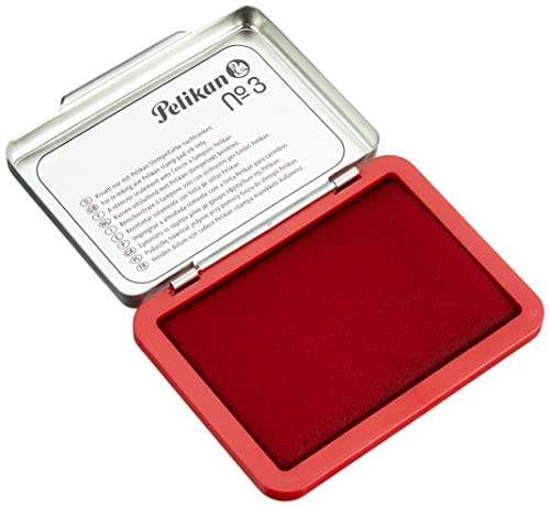 Pelikan 331181 Cuscinetto Non Inchiostrato, Per Timbri, Colore Rosso Metallo, 50 X 70 Mm, Dimensione Piccolo