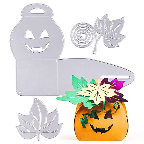 Betessin Fustelle Stencil Cutting Dies Scatola Zucca Halloween Fustelle Scatoline Bomboniere Portaconfetti Caramelle Zucca Per Halloween Vigilia D’Ogn