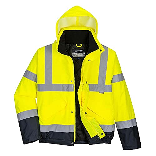 Portwest S266Ynrl Bomber Bicolore Ad Alta Visibilità, Giallo/Blu Navi, L