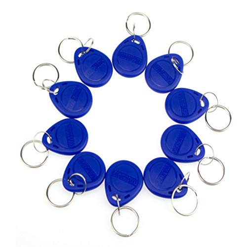 Yavis Em4100, Tk4100, Targhette Portachiavi Con Rfid Da 125 Khz, In Sola Lettura, Controllo Di Accesso Carta Chiave Prossimità Key Fobs, 10 Pezzi, Blu