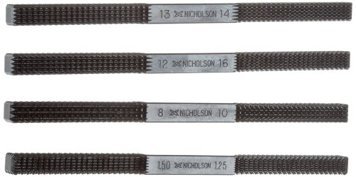 Nicholson 4 Piece File Set Di Riparazione Per Filettatura, Single Cut, Quadrato, Fine, 8 – 3/20,3 Cm Lunghezza