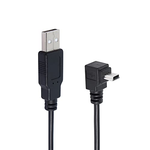 Qianrenon Cavo Di Prolunga Mini Usb A Usb 2.0 Da 90 Gradi, Mini 5 Pin Usb B Maschio Ad Angolo Retto A Usb 2.0 Maschio Dati Gps Cavo 1,5 M (Angolo Supe