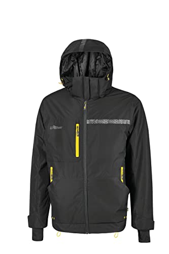 U-Power Wink, Giacca Multitasche, Con Imbottitura In Grafene, Cappuccio Regolabile, Collo In Microfleece, Polsini Antivento E Banda Riflettente (Black