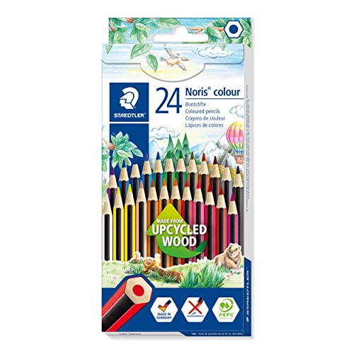 Staedtler Matite Colorate Noris Colour, Confezione Da 24 Colori Con Tonalità Differenti E Mine Resistenti In Wopex, 185 Cd24