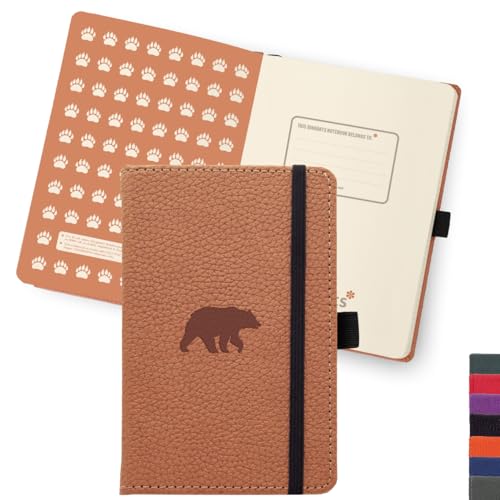 Dingbats - Quaderno Tascabile A Righe Con Animali Selvatici, Orso Bruno, A6 - Copertina Rigida - Carta A Prova Di Inchiostro Color Crema Da 100 G/Mq