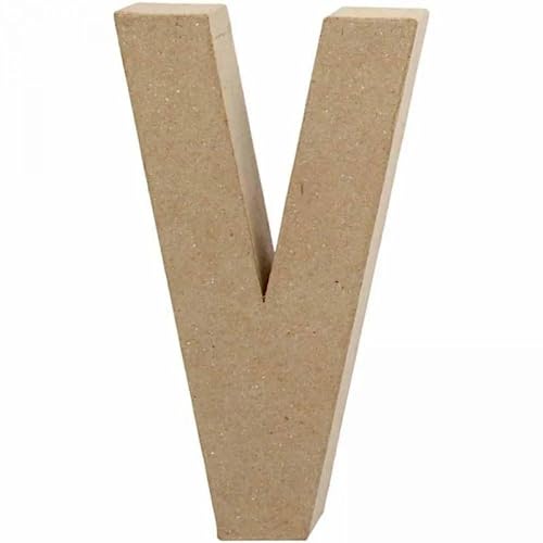 Creativ - Lettera V In Cartapesta, 20,5 Cm