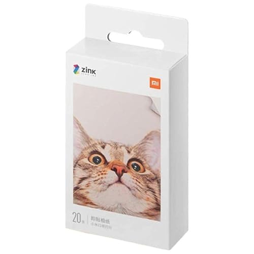 Xiaomi Tej4019Gl - Carta Fotografica Portatile Per Stampante, 20 Fogli Di Carta Fotografica Di Alta Qualità Da 3"