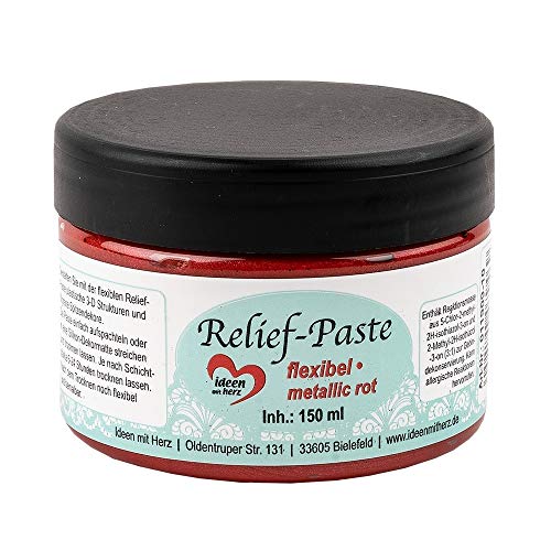 Ideen Mit Herz - Pasta Flessibile Per Rilievi, 150 Ml (Rosso Metallizzato)