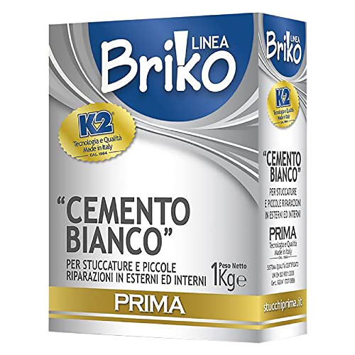 Cemento Bianco 1Kg, Per Stuccature E Piccole Riparazioni In Interni Ed Esterni, Linea Briko (1Pezzo)
