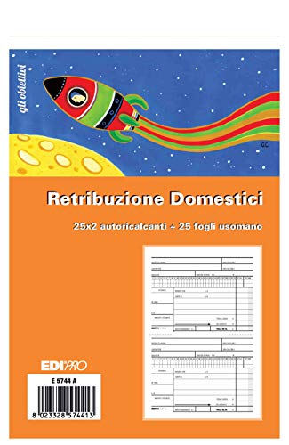 Edipro - E5744A - Blocco Retribuzione Domestici 25X3 Autoricalcante F.To 22X14,8