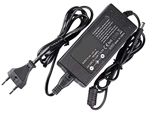 Trasformatore Alimentatore 24V 60W 2.5A,Con Spina Eu, Trasforma Da 220V A Dc 24V, Colore Nero (60W 24V 2.5A)