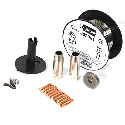 Telwin 802037 Kit Saldatura Acciaio Inossidabile Mm Per Mig-Mag, 230 V, Ottone, Diametro 0.8 Mm