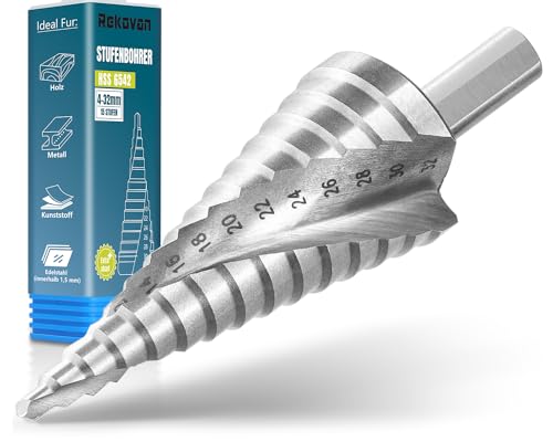 Rekovan Fresa Conica, 4-32Mm, Alta Qualità Hss 6542 Per Metallo, Acciaio, Legno, Ferro, Plastica, Punte Coniche 15 Livelli, Frese Coniche Con Gambo Da