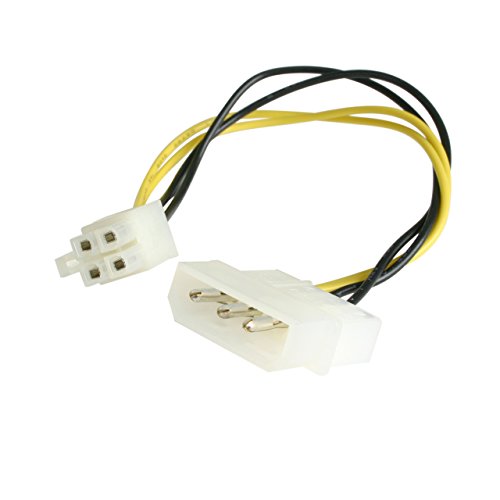 Startech.Com Cavo Adattatore Lp4 A P4 Da 15Cm, Convertitore Per Cavetto Di Alimentazione Ausiliario Da Lp4 A P4, Cavo Molex Da Lp4 A P4 Atx 4 Pin Per