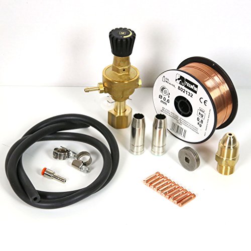 Telwin 802148 Kit Saldatura Acciaio Bombola Ricaricaricabile Per Mig-Mag, 0.1 V, Multicolore, Acciaio - Ricaricabile