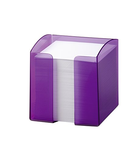 Durable 1701682992 Portamemo Trend, 800 Foglietti Bianchi, Formato 90 X 90, Apertura Sul Lato Frontale, 100 X 105 X 100 Mm, Viola Traslucido