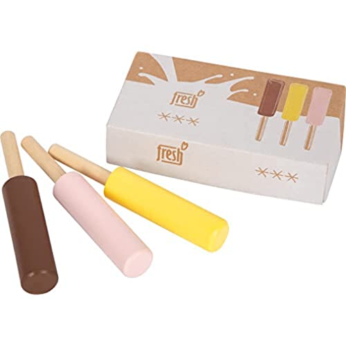 Small Foot Gelato Fresh Al Latte, In Legno Su Stecco, Accessori Per Negozio E Cucina Per Bambini, Da 3 Anni, 12351 Giocattoli, Multicolore