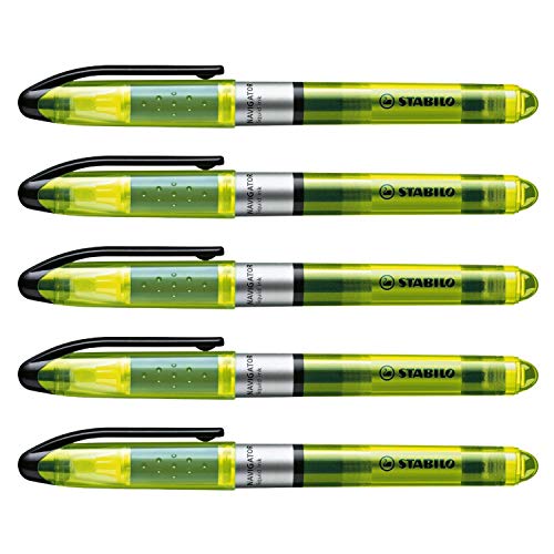 Stabilo Navigator – Set Di 5 Evidenziatori A Inchiostro Liquido – Giallo