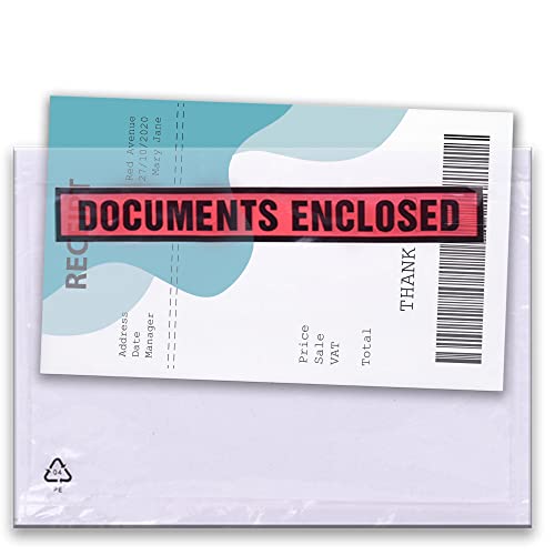 Triplast 158 X 110 Mm, Con Scritta In Lingua Inglese "Documents Enclosed", Formato A6, Motivo: Busta Porta Documenti (Confezione Da 200)