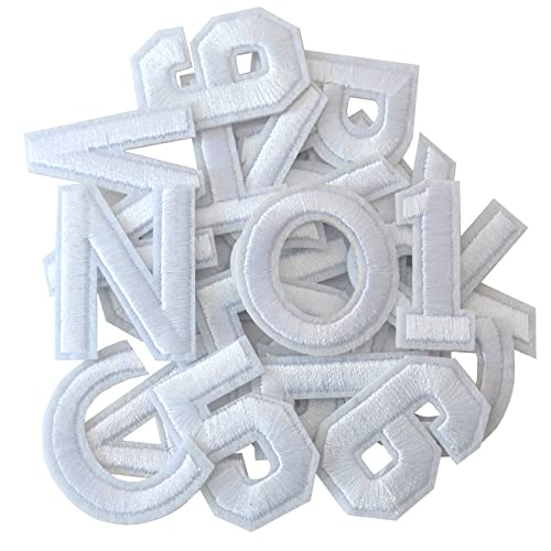 Gygyl, 72 Toppe Termoadesive Con Lettere E Numeri, Con Lettere Bianche E Lettere Della A-Z, Numeri 0-9, Per Vestiti, Cappelli, Calzini, Jeans, Accesso
