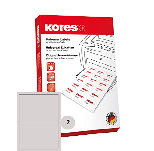 Kores - Confezione Di Etichette Universali, 210 X 148,5 Mm, 100 Fogli, Colore: Bianco