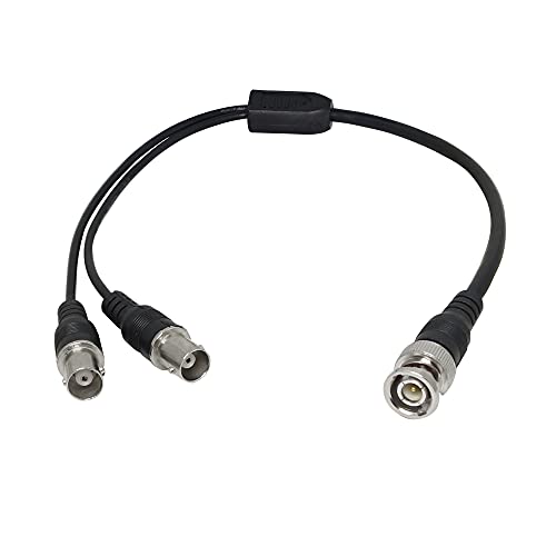 Pngknyocn Bnc Coassiale Y Splitter Cavo Bnc Maschio A Dual Bnc Femmina Connettore Adattatore Cavo Per Telecamere E Apparecchiature Video (0,4 M)