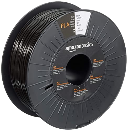 Amazon Basics - Filamento Per Stampanti 3D, In Polilattato (Pla), 1.75 Mm, Nero, 1 Kg Per Bobina