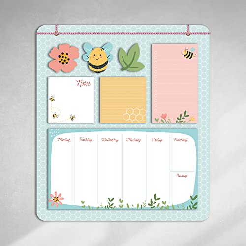 Imagicom Planner Blocco Note Con Bande Magnetiche Posteriori. 30X34 Cm, Tema Api. Per Non Perdere Nessun Promemoria A Casa E In Ufficio., Multicolor