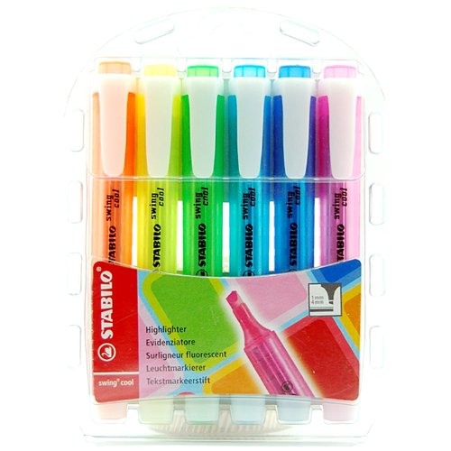 Stabilo Swing Cool Evidenziatore – Colori Assortiti (Confezione Da 6)
