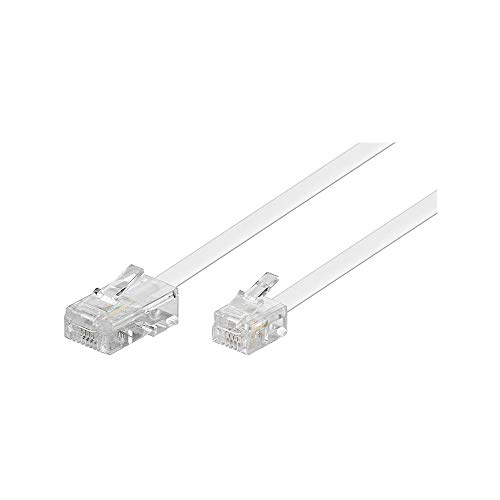 Goobay 93061 Cavo Di Collegamento Modulare Da 3 Metri, Telefonico, Bianco - Spina Rj45 (8P4C) A Spina Rj11/Rj14 (6P4C)