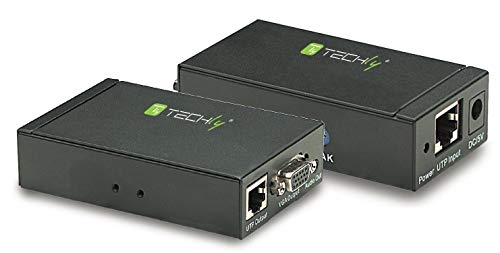 Techly 301122 Amplificatore Extender Vga E Audio Su Cavo Di Rete Nero