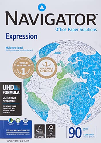 Navigator Expression Carta Premium Per Ufficio, Formato A4, 90 Gr, 1 Risma Da 500 Fogli