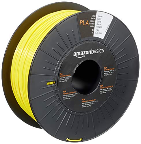 Amazon Basics - Filamento Per Stampanti 3D, In Polilattato (Pla), 1.75 Mm, Giallo, 1 Kg Per Bobina