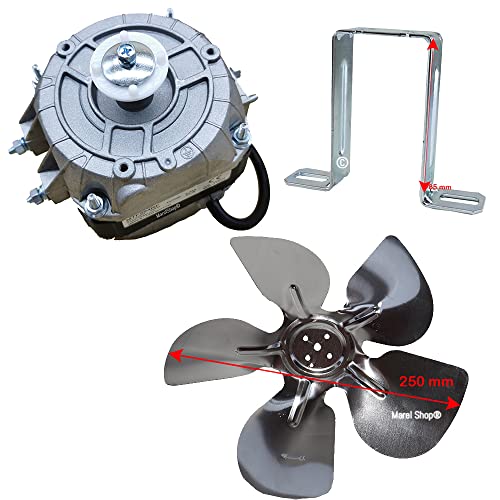 Marel Shop® - Motore Con Ventola Per Banco Bancone Frigo Uso Professionale 16 Watt 220 Volt Con Staffa Compatibile Con Vari Marchi
