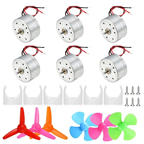 Chevvy 6 Set Mini Motori 3V Kit Motori Dc Con Supporto Motore Ventilatore Foglia Motore Elettrico 5000 Rpm Mini Motori Circuiti Elettrici Per Esperime
